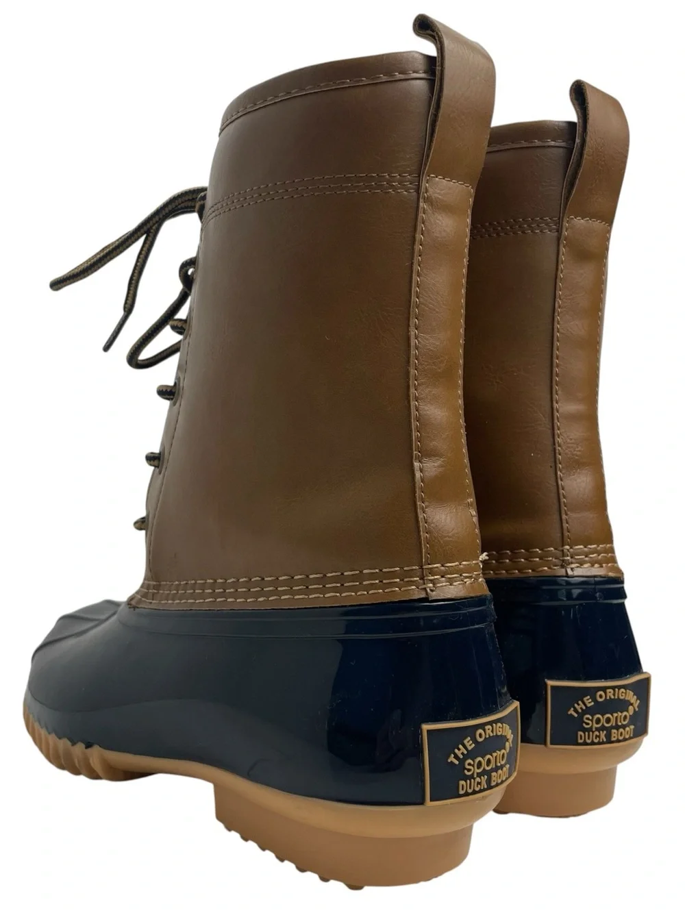 Sporto NWT The Original Duck Ariel Rain Snow Boot Lace Up Plaid Lined Sz 7.5 M